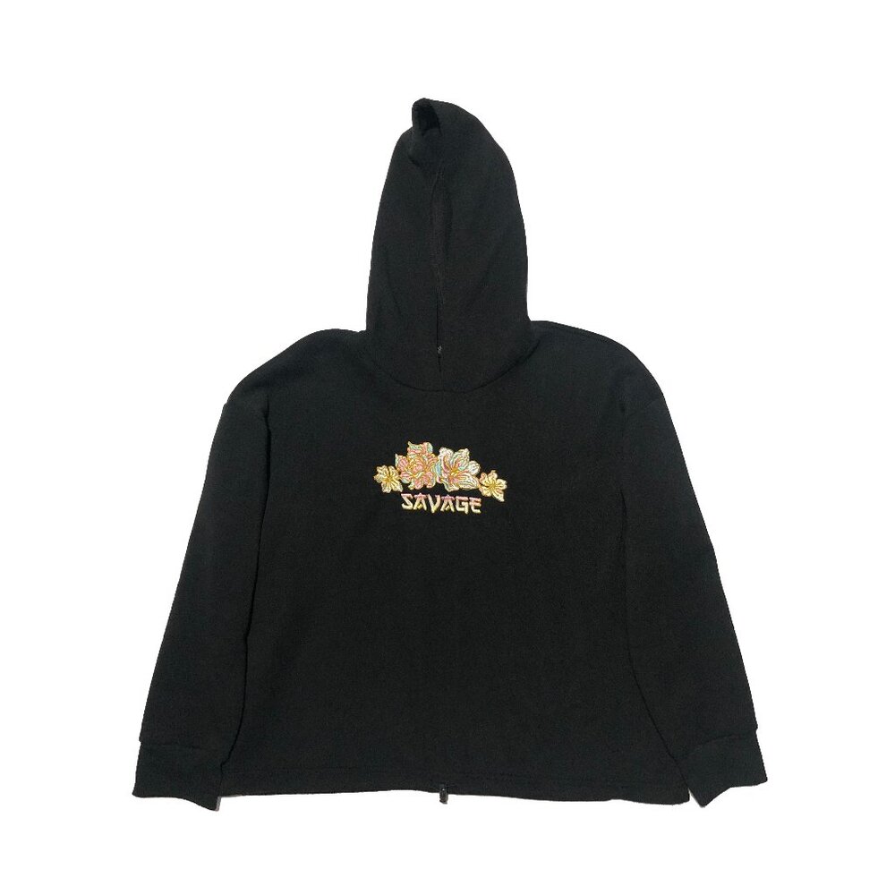 Rue+ Womens 1X Black Savage Embroidered Dragon Long Sleeves Hooded Sweatshirt
